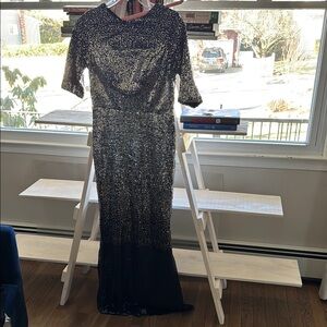 Elegant Black and Silver Sequin Dress